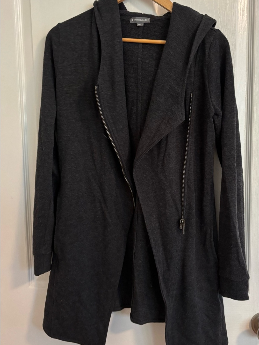 Warehouse One Grey Hooded Zip Cardigan